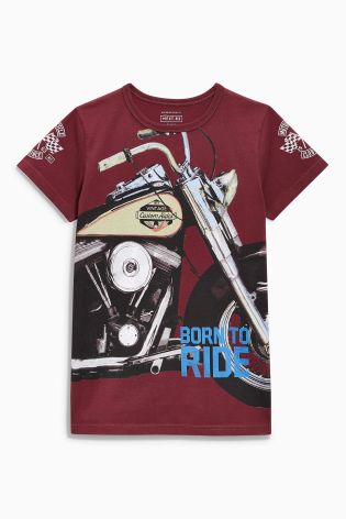 Burgundy Motorbike T-Shirt (3-16yrs)